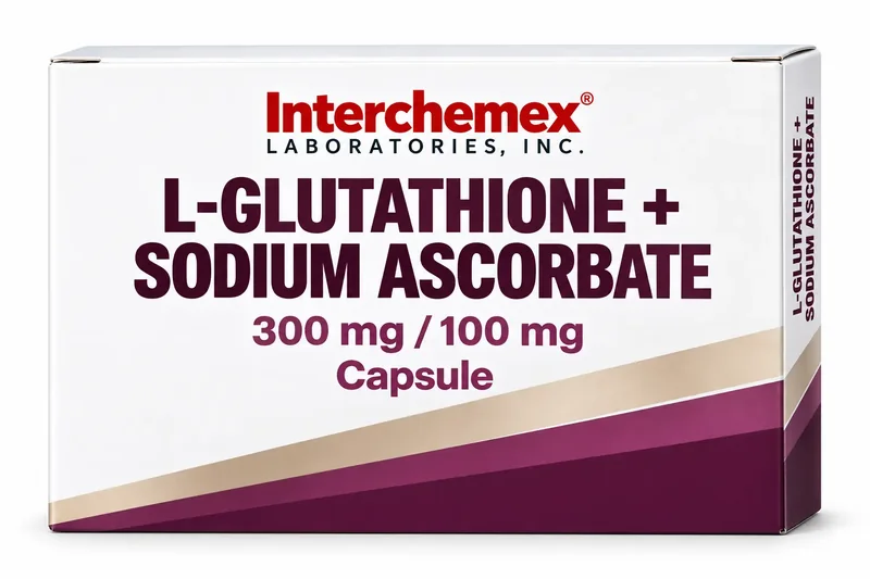 Proposed packaging design for L-Glutathione + Sodium Ascorbate, capsule
